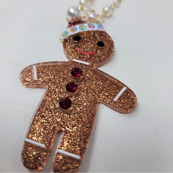 NWT ⚜️♥️⚜️ BETSEY JOHNSON GINGERBREAD NECKLACE - Picture 4 of 15